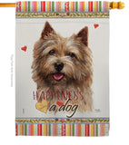 Norwich Terrier Happiness - Pets Nature Vertical Impressions Decorative Flags HG110200 Made In USA