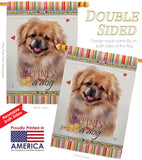 Pekingese Happiness - Pets Nature Vertical Impressions Decorative Flags HG110201 Made In USA