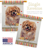 Pekingese Happiness - Pets Nature Vertical Impressions Decorative Flags HG110201 Made In USA