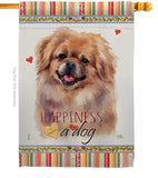 Pekingese Happiness - Pets Nature Vertical Impressions Decorative Flags HG110201 Made In USA