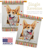 Pembroke Welsh Corgi Happiness - Pets Nature Vertical Impressions Decorative Flags HG110202 Made In USA