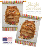 Tan Persian Happiness - Pets Nature Vertical Impressions Decorative Flags HG110204 Made In USA