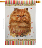 Tan Persian Happiness - Pets Nature Vertical Impressions Decorative Flags HG110204 Made In USA