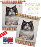 Mitted Ragdoll Happiness - Pets Nature Vertical Impressions Decorative Flags HG110213 Made In USA