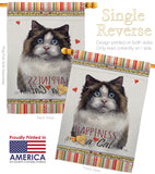 Mitted Ragdoll Happiness - Pets Nature Vertical Impressions Decorative Flags HG110213 Made In USA