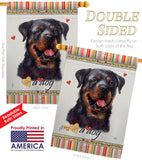 Rottweiler Happiness - Pets Nature Vertical Impressions Decorative Flags HG110214 Made In USA