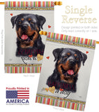 Rottweiler Happiness - Pets Nature Vertical Impressions Decorative Flags HG110214 Made In USA