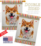 Shiba Inu Happiness - Pets Nature Vertical Impressions Decorative Flags HG110217 Made In USA