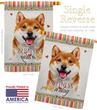 Shiba Inu Happiness - Pets Nature Vertical Impressions Decorative Flags HG110217 Made In USA