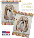 Shih Tzu Happiness - Pets Nature Vertical Impressions Decorative Flags HG110218 Made In USA