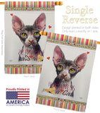 Sphynx Happiness - Pets Nature Vertical Impressions Decorative Flags HG110225 Made In USA