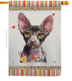 Sphynx Happiness - Pets Nature Vertical Impressions Decorative Flags HG110225 Made In USA