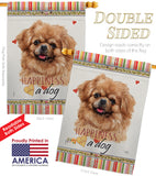 Tibetan Spaniel Happiness - Pets Nature Vertical Impressions Decorative Flags HG110227 Made In USA