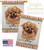 Tibetan Spaniel Happiness - Pets Nature Vertical Impressions Decorative Flags HG110227 Made In USA