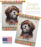 Brown Tibetan Terrier Happiness - Pets Nature Vertical Impressions Decorative Flags HG110229 Made In USA