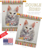 Turkish Angora Happiness - Pets Nature Vertical Impressions Decorative Flags HG110230 Made In USA