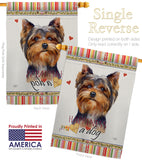 Torkshire Terrier Happiness - Pets Nature Vertical Impressions Decorative Flags HG110234 Made In USA