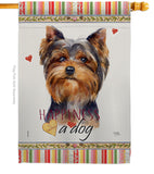 Torkshire Terrier Happiness - Pets Nature Vertical Impressions Decorative Flags HG110234 Made In USA