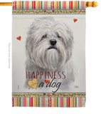 Lhasa Apso Happiness - Pets Nature Vertical Impressions Decorative Flags HG110236 Made In USA