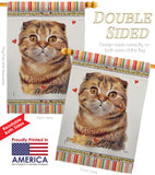 Scottish Fold Happiness - Pets Nature Vertical Impressions Decorative Flags HG110237 Made In USA