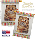 Scottish Fold Happiness - Pets Nature Vertical Impressions Decorative Flags HG110237 Made In USA