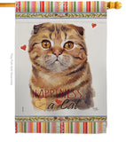 Scottish Fold Happiness - Pets Nature Vertical Impressions Decorative Flags HG110237 Made In USA