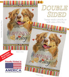 Yellow Australian Shepherd Happiness - Pets Nature Vertical Impressions Decorative Flags HG110240 Made In USA