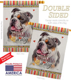 Merle Bulldog Happiness - Pets Nature Vertical Impressions Decorative Flags HG110245 Made In USA