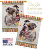 Merle Bulldog Happiness - Pets Nature Vertical Impressions Decorative Flags HG110245 Made In USA