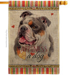 Merle Bulldog Happiness - Pets Nature Vertical Impressions Decorative Flags HG110245 Made In USA