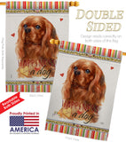 Ruby Cavalier King Spaniel Happiness - Pets Nature Vertical Impressions Decorative Flags HG110246 Made In USA