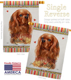 Ruby Cavalier King Spaniel Happiness - Pets Nature Vertical Impressions Decorative Flags HG110246 Made In USA
