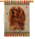 Ruby Cavalier King Spaniel Happiness - Pets Nature Vertical Impressions Decorative Flags HG110246 Made In USA