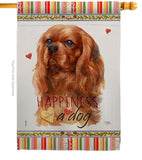 Ruby Cavalier King Spaniel Happiness - Pets Nature Vertical Impressions Decorative Flags HG110246 Made In USA