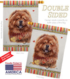 Red Chow Chow Happiness - Pets Nature Vertical Impressions Decorative Flags HG110249 Made In USA