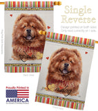Red Chow Chow Happiness - Pets Nature Vertical Impressions Decorative Flags HG110249 Made In USA