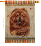Red Chow Chow Happiness - Pets Nature Vertical Impressions Decorative Flags HG110249 Made In USA