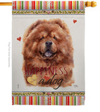 Red Chow Chow Happiness - Pets Nature Vertical Impressions Decorative Flags HG110249 Made In USA