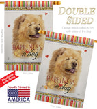 Cream Chow Chow Happiness - Pets Nature Vertical Impressions Decorative Flags HG110250 Made In USA