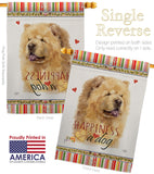 Cream Chow Chow Happiness - Pets Nature Vertical Impressions Decorative Flags HG110250 Made In USA