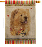 Cream Chow Chow Happiness - Pets Nature Vertical Impressions Decorative Flags HG110250 Made In USA