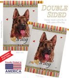 Red German Shepherd Happiness - Pets Nature Vertical Impressions Decorative Flags HG110253 Made In USA