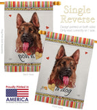 Red German Shepherd Happiness - Pets Nature Vertical Impressions Decorative Flags HG110253 Made In USA