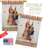 Fawn Great Dane Happiness - Pets Nature Vertical Impressions Decorative Flags HG110259 Made In USA