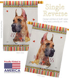 Fawn Great Dane Happiness - Pets Nature Vertical Impressions Decorative Flags HG110259 Made In USA