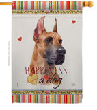 Fawn Great Dane Happiness - Pets Nature Vertical Impressions Decorative Flags HG110259 Made In USA