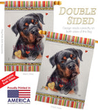 Mahogany Rottweiler Happiness - Pets Nature Vertical Impressions Decorative Flags HG110267 Made In USA
