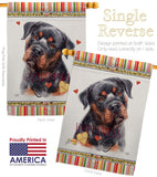 Mahogany Rottweiler Happiness - Pets Nature Vertical Impressions Decorative Flags HG110267 Made In USA