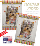 Yorkshire Happiness - Pets Nature Vertical Impressions Decorative Flags HG110271 Made In USA