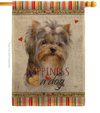 Yorkshire Happiness - Pets Nature Vertical Impressions Decorative Flags HG110271 Made In USA